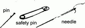 pin, safety pin, needle