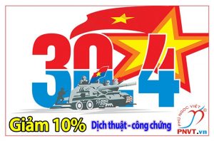 Giảm 10% phí dịch vụ thứ 2 nhân lễ 30.4 và 1.5