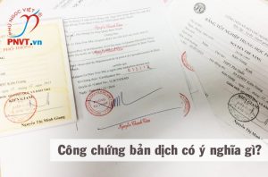 bản dịch công chứng