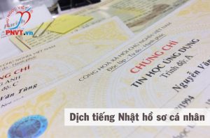 dịch tiếng nhật hồ sơ cá nhân