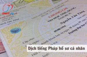 Dịch tiếng Pháp hồ sơ cá nhân