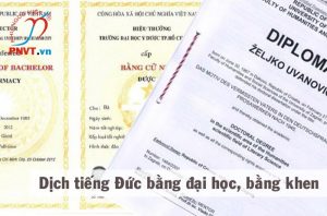 Dịch công chứng tiếng Đức Bằng đại học, Bằng khen