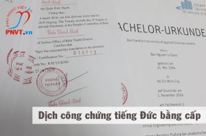 Dịch công chứng tiếng Đức Chứng chỉ bằng cấp