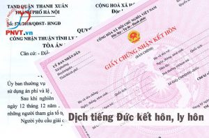 Dịch công chứng tiếng Đức giấy kết hôn, giấy ly hôn