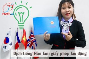 Dịch tiếng Hàn hồ sơ làm giấy phép lao động