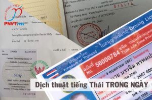 dịch thuật công chứng tiếng thái lan