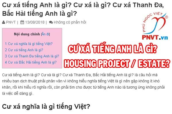 Cư xá tiếng Anh là gì