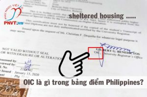 OIC trong bảng điểm đại học Philippines là gì