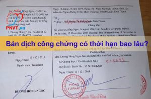 bản dịch công chứng có thời hạn bao lâu