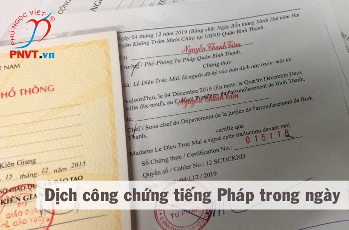 Dịch công chứng tiếng Pháp sang tiếng Việt