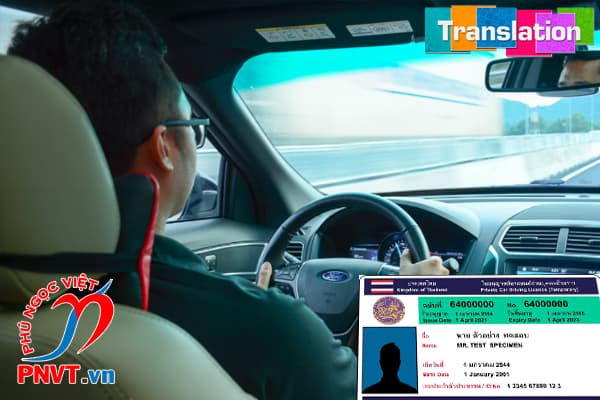 Dịch tiếng Thái bằng lái xe sang tiếng Việt 