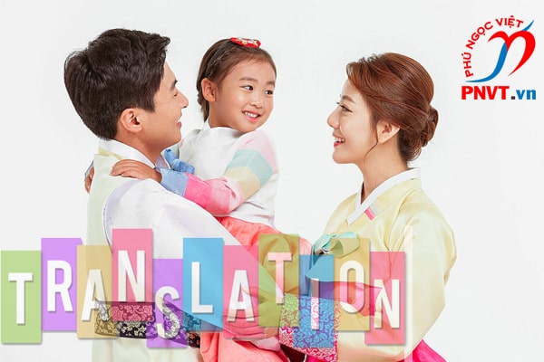 Dịch công chứng tiếng Hàn giấy chứng nhận quan hệ gia đình