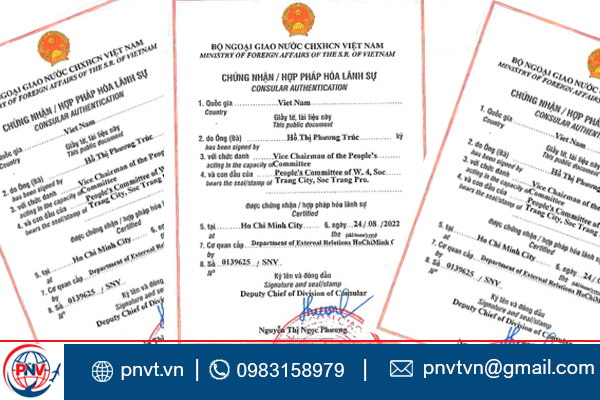 Chứng nhận lãnh sự Sở Ngoại vụ TPHCM