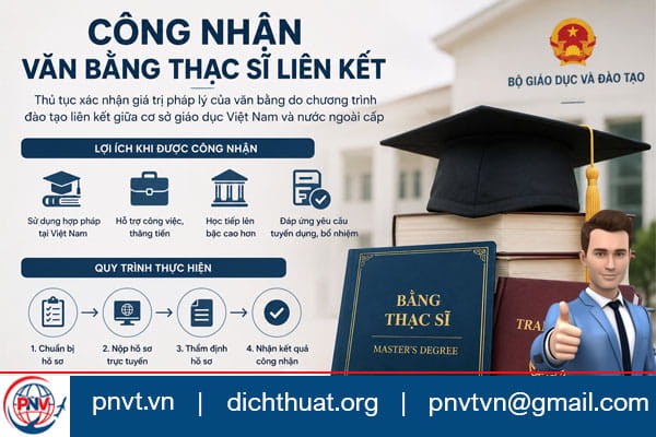 công nhận văn bằng thạc sĩ liên kết