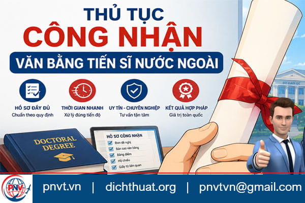 Thủ tục công nhận văn bằng tiến sĩ